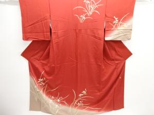 作家物　枝花模様刺繍訪問着